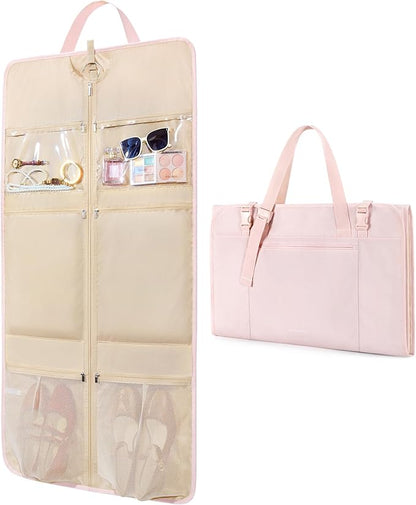 BAGSMART Garment Bags for Travel Foldable Carry on Suit Carrier for Hanging Clothes Stylish Dress Carrier Large Convertible Weekender Garment Bags for Women Men