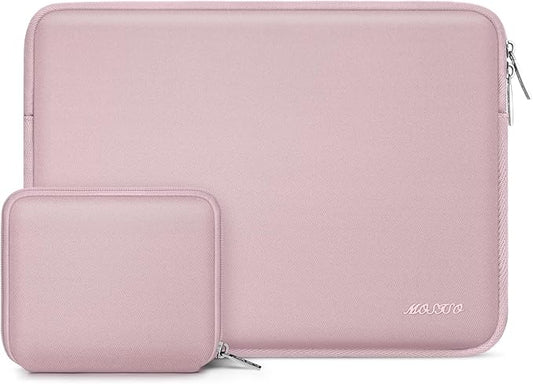 MOSISO Laptop Case 14 inch, 14 inch Laptop Sleeve Bag Compatible with HP Lenovo Dell ASUS Acer, HP Stream, Dell Latitude, Lenovo IdeaPad, Neoprene Computer Sleeve Bag with Small Case, Baby Pink
