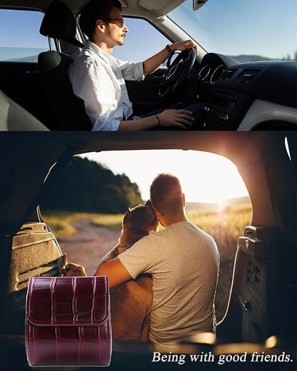 MR.OKAY Single Watch Travel Case- Classic Leather Watch Case With Superb Texture.(Portable Watches Roll Or Organizer For Storage And Display).Festival Gift For Men, All Handcrafted By Artisans.
