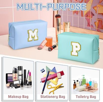 TOPEAST Teen Girl Gifts Trendy Stuff, Blue Small Makeup Bag Preppy Stuff for Girls Personalized Birthday Gifts for Girls Daughter (Sky Blue K)