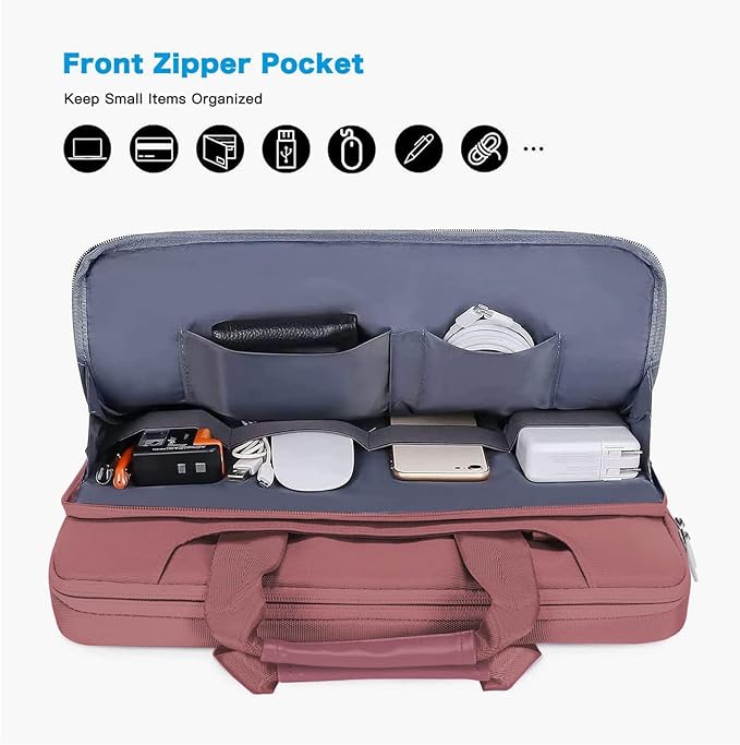MOSISO 360 Protective Laptop Shoulder Bag Compatible with MacBook Air 15 M4 A3241 M3 A3114 M2 A2941/Pro 16 inch M4 M3 M2 M1, 15-15.6 inch Notebook,Matching Color Sleeve with Belt, Dusty Rose