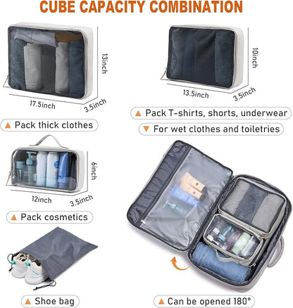 LOVEVOOK Carry on Backpack, 45L Large Travel Backpack for Women Airline Approved, Expandable Large Suitcase Backpacks With 4 Packing Cubes, Aer Travel Pack 3, Water Resistant Weekender Bag