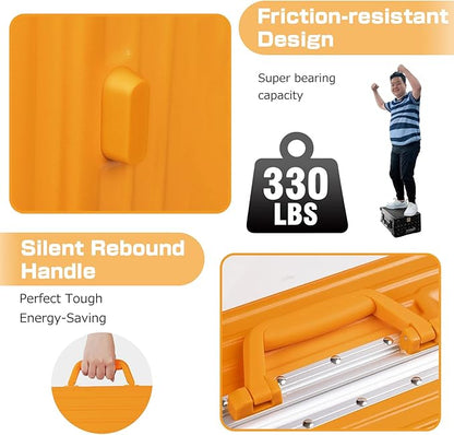 AnyZip Luggage PC+ABS Aluminum Frame Zipperless Checked Luggage Hard Shell Suitcase with TSA Lock Double Spinner Wheels 24 Inch Orange