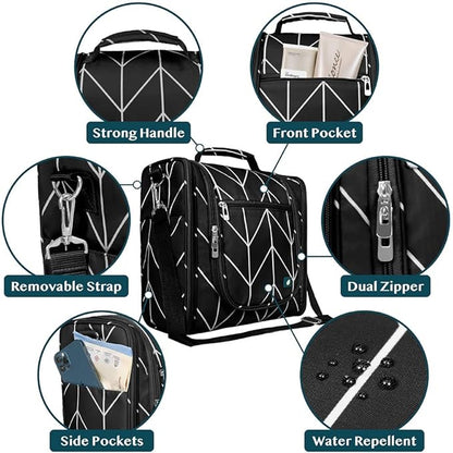 PAVILIA Extra Large Toiletry Bag Travel Bag for Women Men, Hanging Cosmetic Organizer, Water Resistant Makeup Bag for Accessories Toiletries, Travel Essentials Kit (Black Chevron)