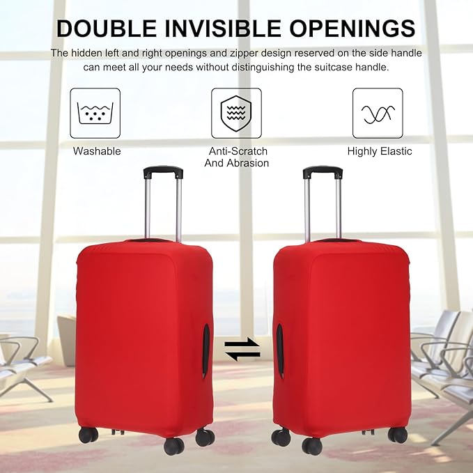uxcell Travel Luggage Cover, Washable Suitcase Covers for Luggage Anti-scratch Suitcase Protector Elastic Baggage Protective, Fits 26-28 Inch Suit Case, Red