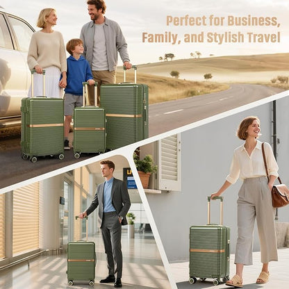 Joyway Lightweight Carry-On Luggage 20 Inch with Spinner Wheels, TSA Lock, Durable ABS Hardshell Suitcase for Business & Travel (Dark Green, 20 Inch)