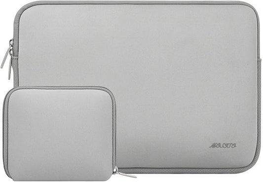MOSISO Laptop Case 13.3 inch, 13-13.3 inch Laptop Sleeve Bag Compatible with MacBook Air/Pro 13/Pro 14 M5 M4 M3 M2 M1, HP Dell ASUS Lenovo, Neoprene Computer Sleeve Bag with Small Case, Light Gray