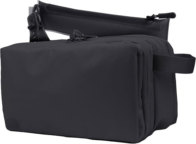 Gravel Hanging Toiletry Bag for Men and Women - Comes in 3 Sizes, Water-Resistant, Durable, Compact, Dopp Kit Travel Toiletry bag (Black, Max)