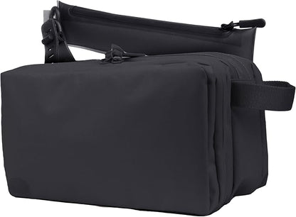 Gravel Hanging Toiletry Bag for Men and Women - Comes in 3 Sizes, Water-Resistant, Durable, Compact, Dopp Kit Travel Toiletry bag (Black, Max)