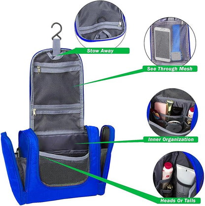 Bago Travel Toiletry Bag for Women and Men X-Large Waterproof Hanging Large Toiletry Bag for Bathroom and Travel Bag for Toiletries Organizer -Travel Makeup Bag (DeepBlue)