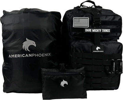 45L to 55L Expandable Professional Tactical Backpack | 1680D SUPER HEAVY DUTY BALLISTIC NYLON |10X Stronger Work & Military Bag | Built-In Rain Cover | MADE BY PROS FOR PROS (Carbon Black: Pro Series)