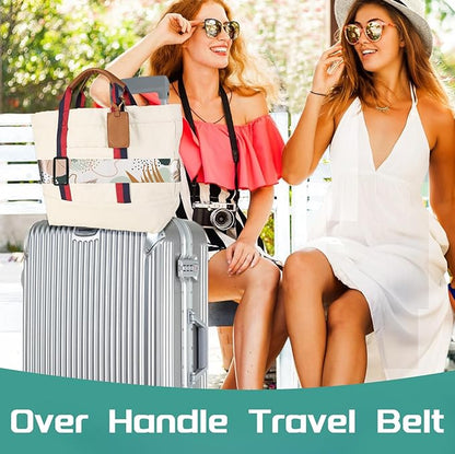 Slohif Luggage Straps for Suitcases Travel Belt Accessories Luggage Connector Identifiers Over Handle with Buckle Unique Boho Nylon Adjustable Strap for Sleeping Bag Car Seat Color Leaf (2 Pack)