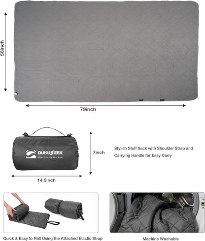 Large Waterproof Stadium Blanket, Soft Warm Fleece Camping Blanket Windproof for Cold Weather, 79"x 59" Triple Layers for Outdoor Sports, Concerts, Car, Dog