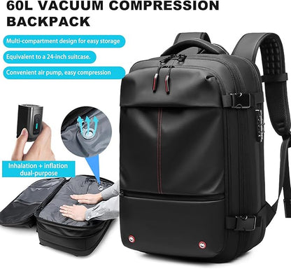 Airback Air Vacuum Vacpack Backpack for Travel with Pump (Black)