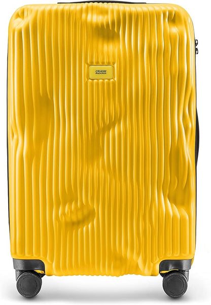 CRASH BAGGAGE Stripe Suitcase | Yellow | 36L | 100% Polycarbonate, TSA-Approved Lock, 360° Spinning Wheels