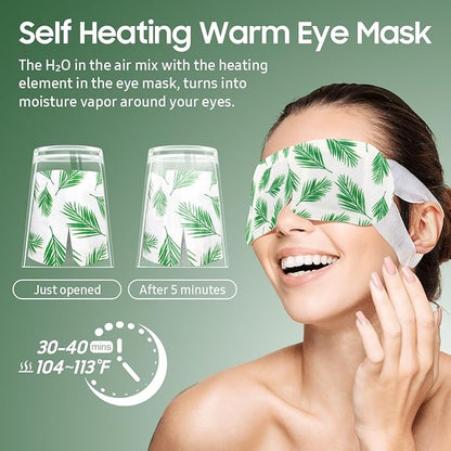 Steam Eye Mask, 10 Packs Heated Eye Mask, Self Heating Disposable SPA Warm Compress for Eyes Sleep Mask, Travel Essentials & Relaxation Gifts, Stocking Stuffers (Tea Tree Scent)