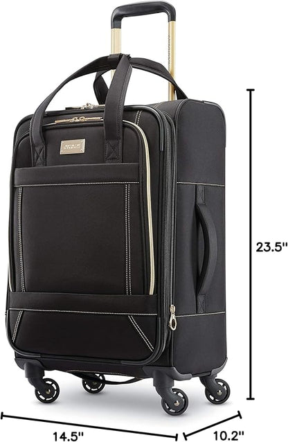 American Tourister Belle Voyage Softside Luggage with Spinner Wheels, Black, Carry-On 21-Inch