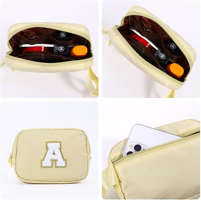 YOOLIFE Gifts for Girls - 5 6 7 8 9 10 11 12 13 14 15 16 Year Old Girls Birthday Gifts for Teen Girls, Preppy Stuff for Teen Girls Teenage Girl Gifts, Khaki Initial Crossbody Bag Belt Bag P