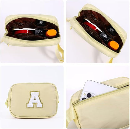 YOOLIFE Gifts for Girls - 5 6 7 8 9 10 11 12 13 14 15 16 Year Old Girls Birthday Gifts for Teen Girls, Preppy Stuff for Teen Girls Teenage Girl Gifts, Khaki Initial Crossbody Bag Belt Bag P