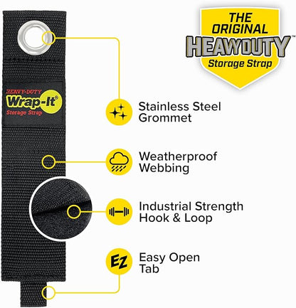 Heavy-Duty Wrap-It Storage Straps (Assorted 6 Pack) - Stocking Stuffer for Dad Extension Cord Organizer, Cable Straps for RV Accessories