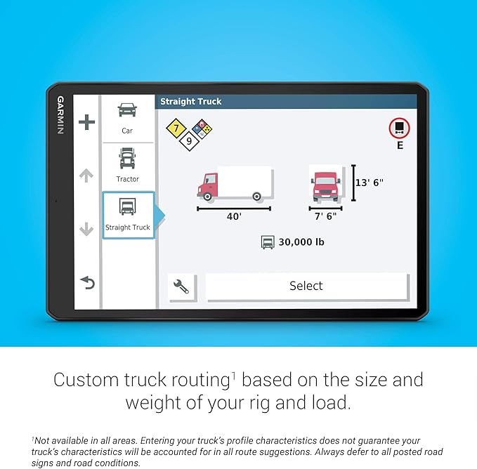 Garmin dēzl OTR1000 (Renewed), 10-inch GPS Truck Navigator, Easy-to-read Touchscreen Display, Custom Truck Routing and Load-to-dock Guidance