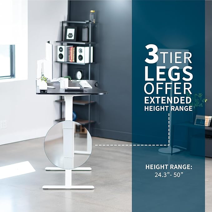 VIVO Electric 63 x 32 in Dual Motor Standing Desk, Memory Height Adjustment, 2B Series, Black Carbon Fiber Top White Frame, DESK-KIT-2W1R