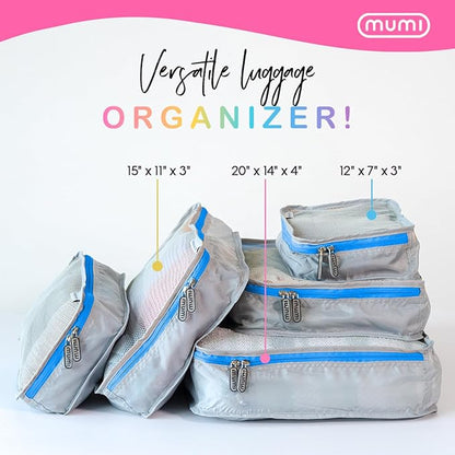 MUMI Packing Cubes – 5-Piece Compression Packing Cubes for Travel, Luggage Organizers for Suitcases, Carry-On Bags, Backpacks, and Duffel Bags – Space-Saving Travel Essentials - Purple