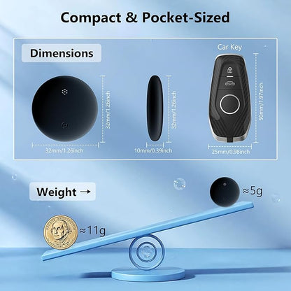 Mini GPS Tracker for Vehicles, Cars, Kids, Pets – Location Tracking Device with Long Battery, Portable Personal GPS Tracker, No Monthly Fee, Compatible with Android (Android Black)
