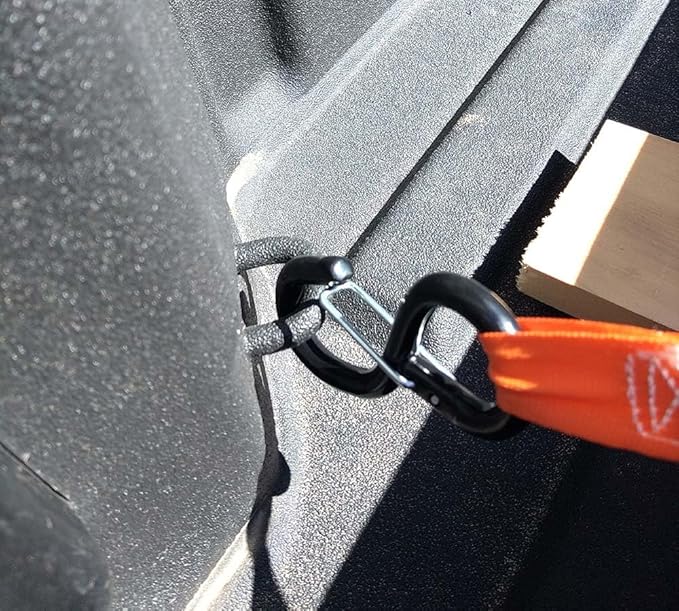 Mytee Products 1'' x 12' Retractable Ratchet Straps Kit with Safety Lock S Hook, 4 Soft Loops & Storage Bag - Self Ratcheting Tie Down Strap with 500 lbs WLL for Boat, Jet Ski, ATVs, Bikes - Orange
