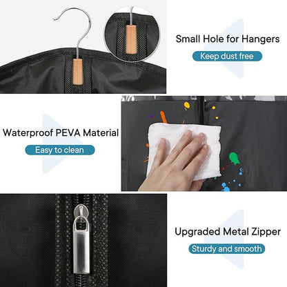 50" Black Garment Bag, Mens Suit Bags for Closet Storage and Travel, Garment Bags for Hanging Clothes, Suit Cover Bags with Zipper for Coats, Dresses, Shirts, 10 Packs