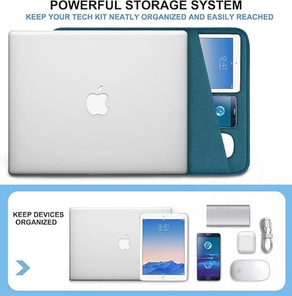 Laptop Case 14 inch, Shockproof Protective Computer Cover with Accessories Pocket, Portable Laptop Sleeve Compatible for 14 inch MacBook Air/Pro, Dell, HP, Acer, Asus, Lenovo, Cyan