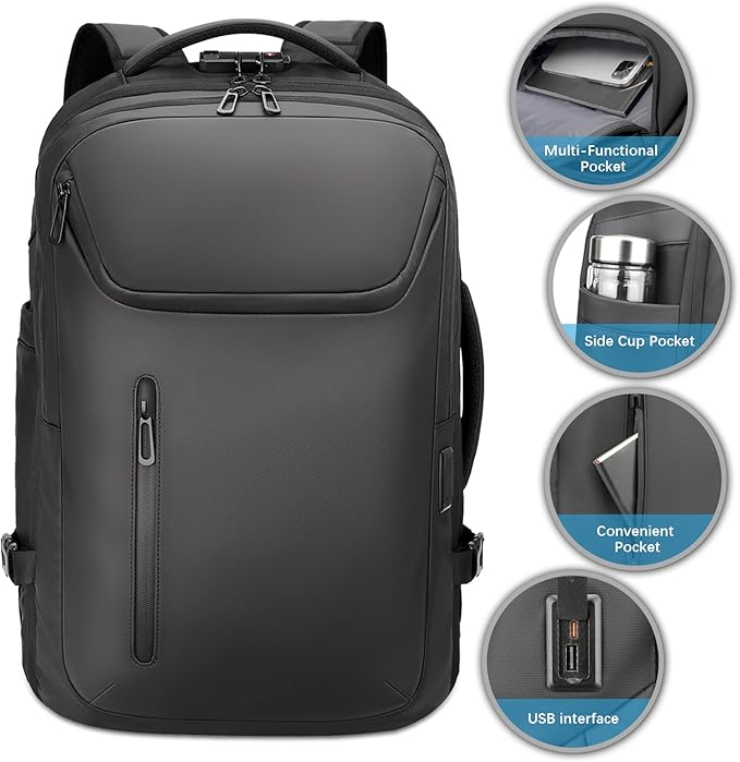 Large Rolling Backpack for Women&Men, 50L Work Backpack with Wheels,17 inch Laptop Backpack with USB Port,TSA Lock Carry On for Business, Travel, College, Teacher