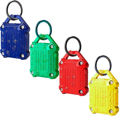 Dovick- Waterproof Airtag Keychain Holder Case,Screw Full Cover Compatible with Apple Air Tag Tracker Key Ring (Mix 4 Pack)