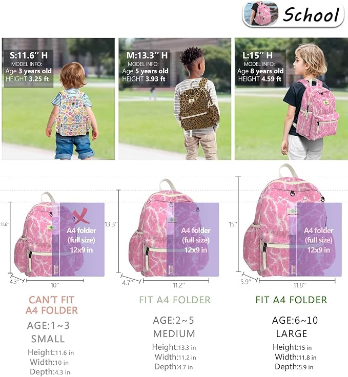 Kids Backpack for Girls: Girls Backpack 6-10 - Kindergarten Elementary School Bookbag for Girl