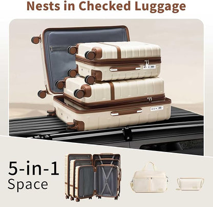 Luggage Sets 3 Piece with TSA Lock Hardside PC+ABS Carry On Suitcase with YKK Zippers Lightweight Rolling Travel Luggage Sets with Spinner Wheels (Gray)