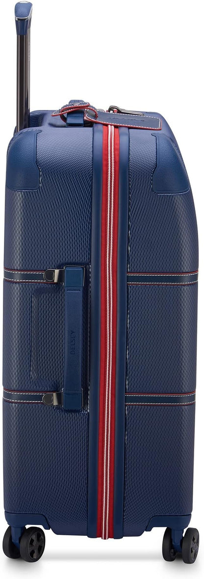 DELSEY PARIS Chatelet Air 2.0 Hardside Luggage with Spinner Wheels, Navy, Checked-Medium 24 Inch