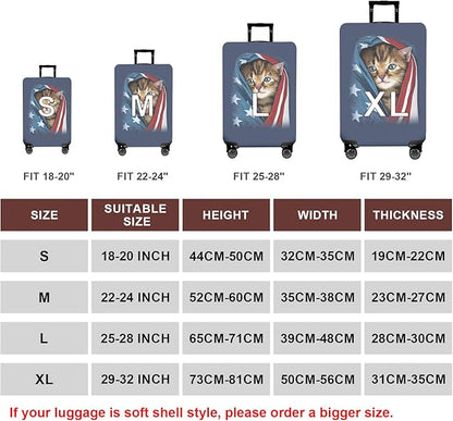 WUJIAONIAO Travel Luggage Cover Baggage Suitcase Cover Protector Skins 18-32 Inch (Cat A, L (for 25-28 inch luggage))