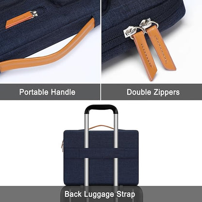 MOSISO 360 Protective Laptop Case 16 inch, 15-15.6 inch Laptop Sleeve Compatible with MacBook Pro 16, HP, Acer, Dell, Lenovo, ASUS, Side Open Carrying Case with 4 Zipper Pockets&Handle, Navy Blue