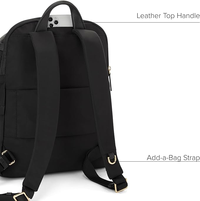 TUMI Women's Halsey Backpack, Black/Gold, One Size