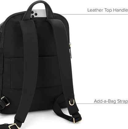 TUMI Women's Halsey Backpack, Black/Gold, One Size
