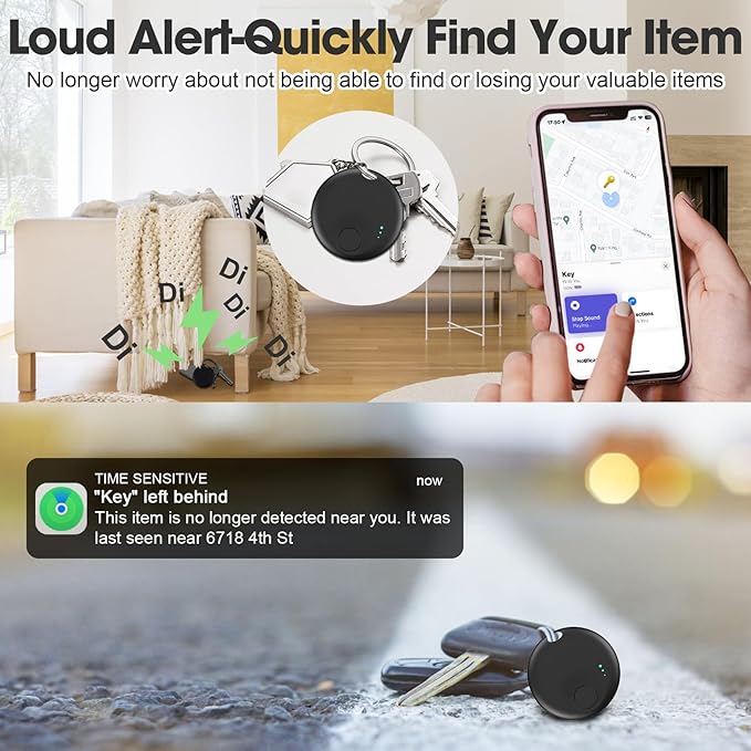 Tracker Tag for Android or iOS, Tracker Tags-4 Pack Smart Tag, Dual System Both iOS and Android Tracker Tags, Apple Find My or Google Find Hub App, Keys Finder Item Locator for Wallets (Black)