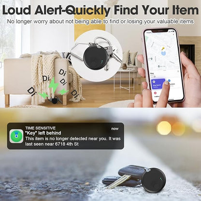 Tracker Tag for Android or iOS, Tracker Tags-4 Pack Smart Tag, Dual System Both iOS and Android Tracker Tags, Apple Find My or Google Find Hub App, Keys Finder Item Locator for Wallets (Black)