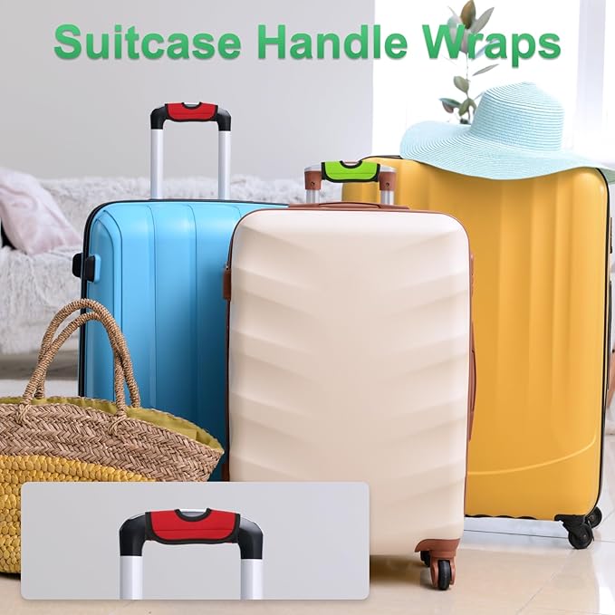 uxcell Luggage Handle Wrap, 2 Pcs Hollow Neoprene Handbag Grip Cover Protector Luggage Identifiers Suitcase Handle Wraps for Luggage Suitcase Travel Bags, Wine Red