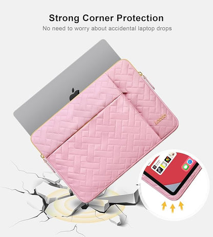 Lacdo 13 Inch Laptop Sleeve Case for 13 inch New MacBook Air M4 A3240 2025, M3 A3113, M2 A2681, M1 A2337 A2179 A1932 2024-2018 | 13" MacBook Pro M2/M1 A2338 A2251 A2289 Computer Bag, Sakura Pink
