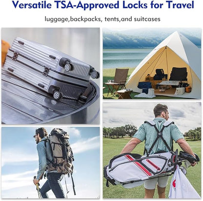 SURE LOCK TSA Compatible Travel Luggage Locks, Inspection Indicator, Easy Read Dials TSA Approved with Zinc Alloy Grey 2 Pack