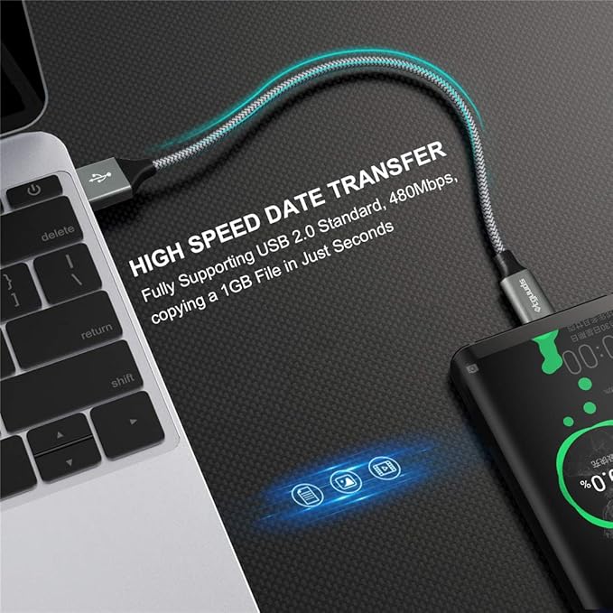 etguuds USB to USB C Cable 1ft, 2-Pack Short USB A to Type C Charger Cord Fast Charging for Samsung Galaxy A17 A16 A15 A26 A36 A56, S25 S24 S23 S22 S21 S20 S10 Note 20, for iPhone 17 16 15, Moto