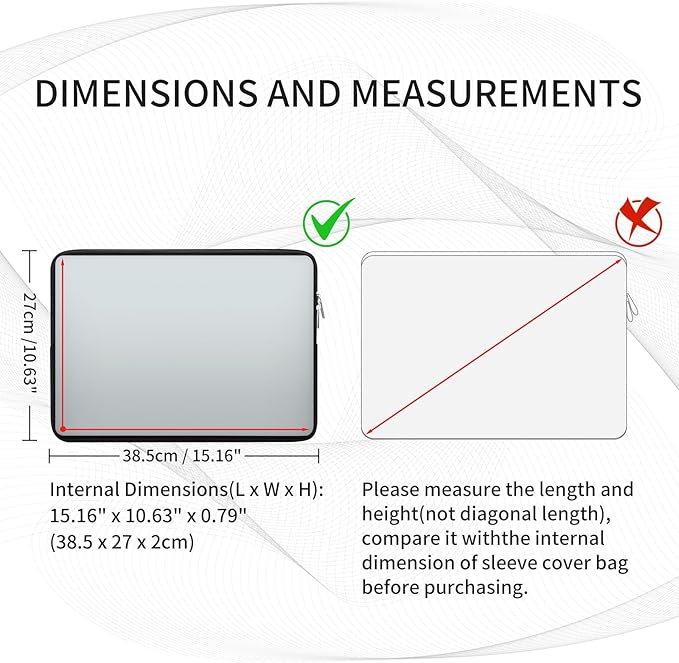 RAINYEAR 15.6 Inch Laptop Sleeve Protective Case Soft Carrying Zipper Bag Cover Compatible with 15.6" Notebook Computer Ultrabook Chromebook (Black)