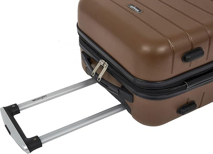 Wrangler Smart Luggage Set with Cup Holder and USB Port, Toffee, 20-Inch Carry-On