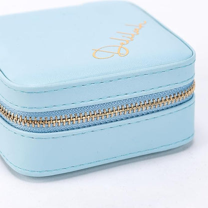 Angelina's Palace Personalized Jewelry Case with Name Engraved,Custom Leather Travel Jewelry Organizer Box for Rings,Earrings,Necklaces,Birthday Bridesmaid Gift For Women