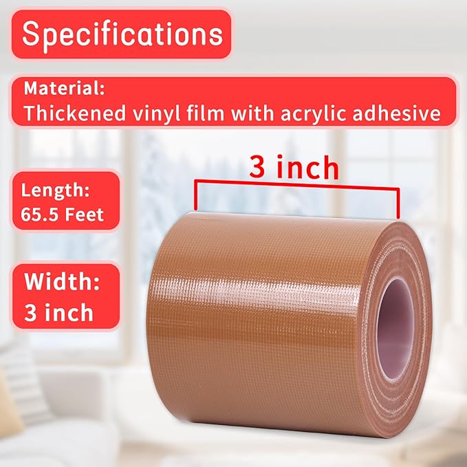 Birllaid Window Weather Sealing Tape, Window AC Insulation Air Conditioner Seal Tape, Waterproof Blocker for Cold Heat Air, Windproof, No Residue Strong adheisve 3 Inch x 65 FT